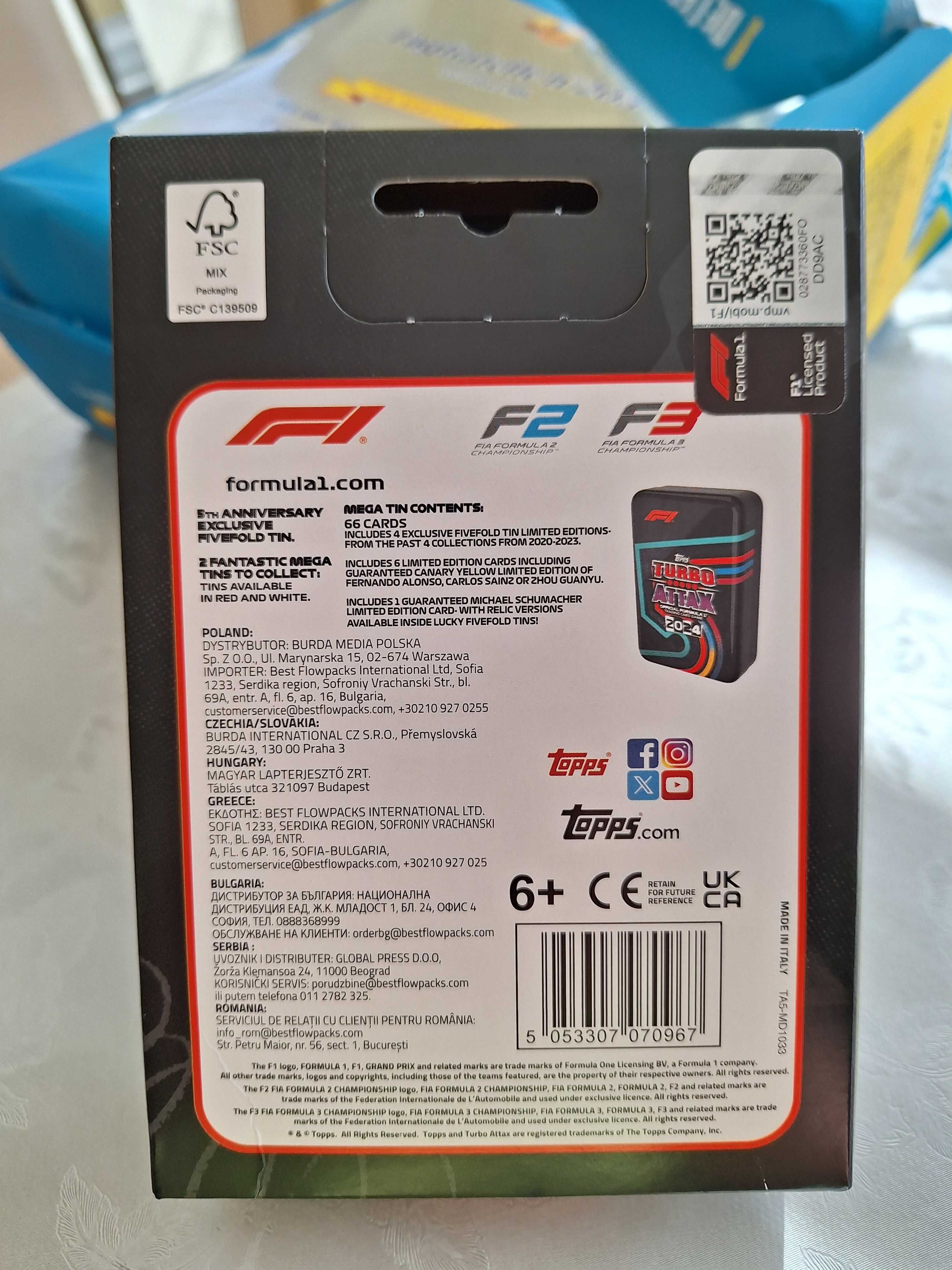 Карти Формула 1, TOPPS TURBO ATTAX 2024, 66 карти, Шумахер, мет.кут