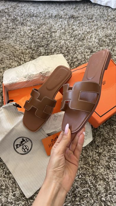 Papuci Hermes Oran piele naturala STOC 38
