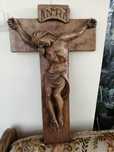 Antichitate rara - Crucifix din lemn masiv 1954