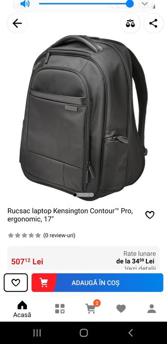 Rucsac Laptop Kensington Contour 2.0 Pro, ergonomic, 15,6 - 17", nou