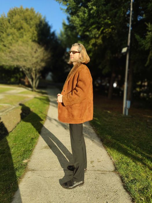 Cojoc barbat piele / blana naturala miel XL -52 NOU Maro Shearling