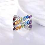 Inel Luxury 2.8ct Pietre Pretioase Naturale Rainbow si Safir Alb