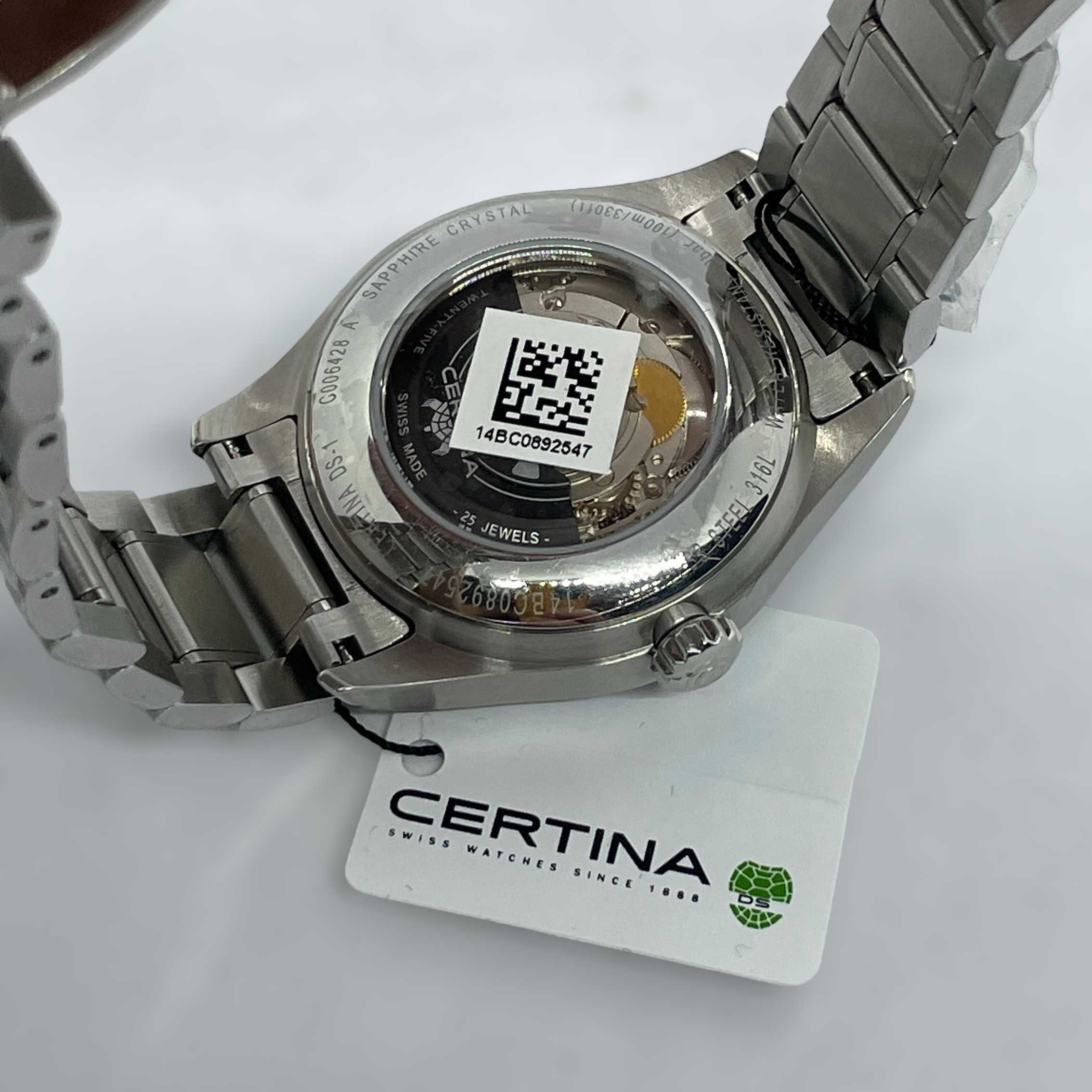 Certina DS-1 мъжки автоматичен сребърен швейцарски часовник