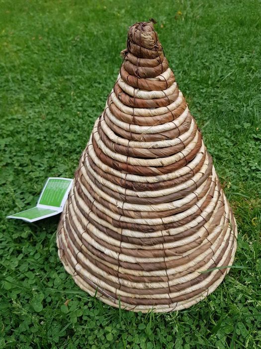 Ghiveci suspendat, cos conic, din impletitura naturala, 30cm