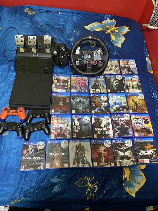 playstation 4 slim 500gb+ logitech racing wheel g29