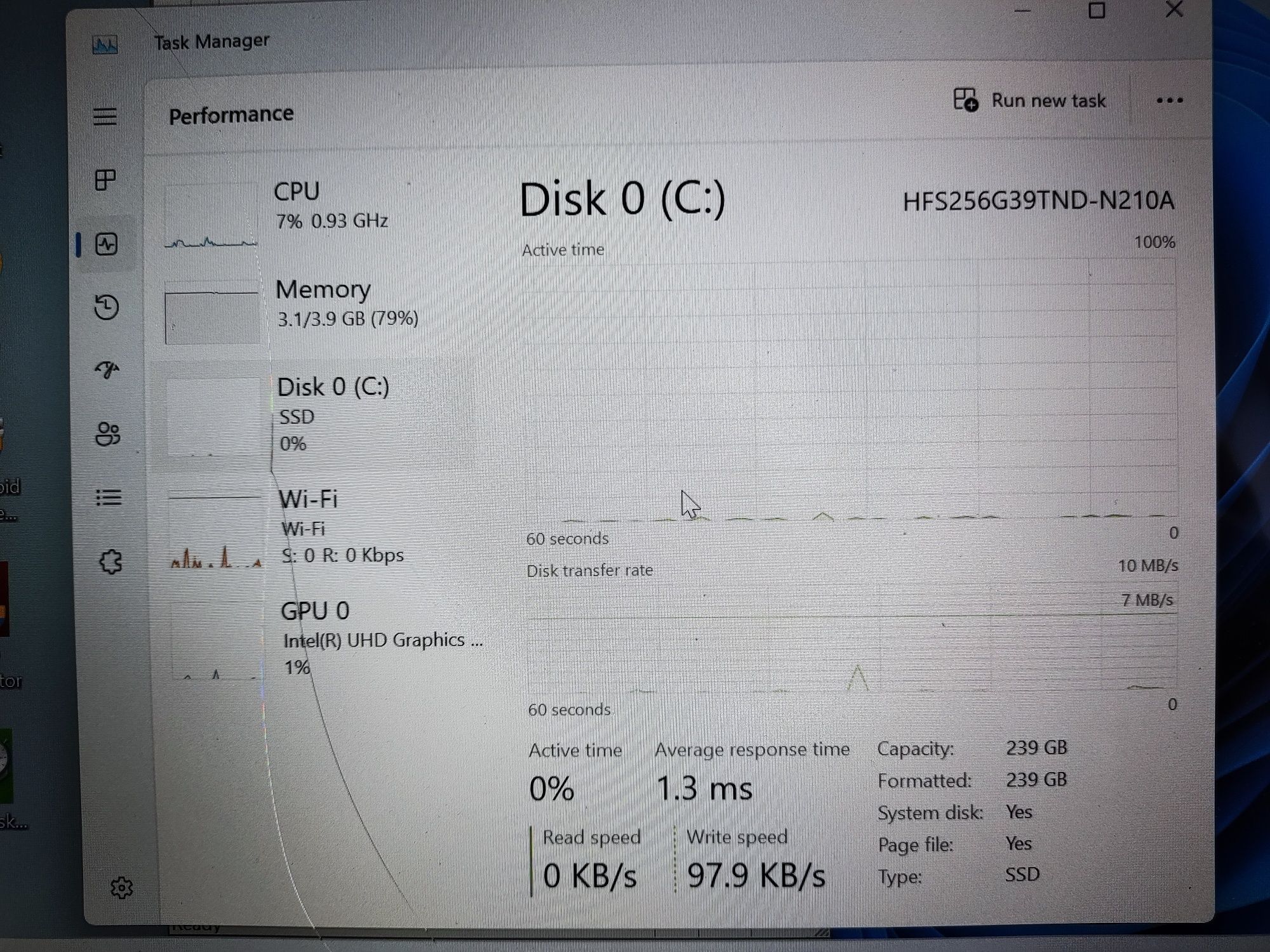 Acer I5 8250U 4GB DDR4 SSD windows 11