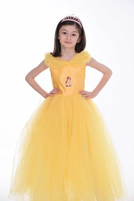 Rochita serbare printesa Belle, marime 7-8 ani