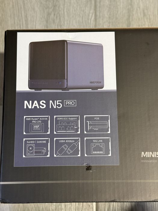 MINISFORUM N5 Pro NAS 2025 - Ryzen 9 Ai/96/2Tb - sigilat