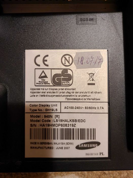 Monitor LCD Samsung 940N