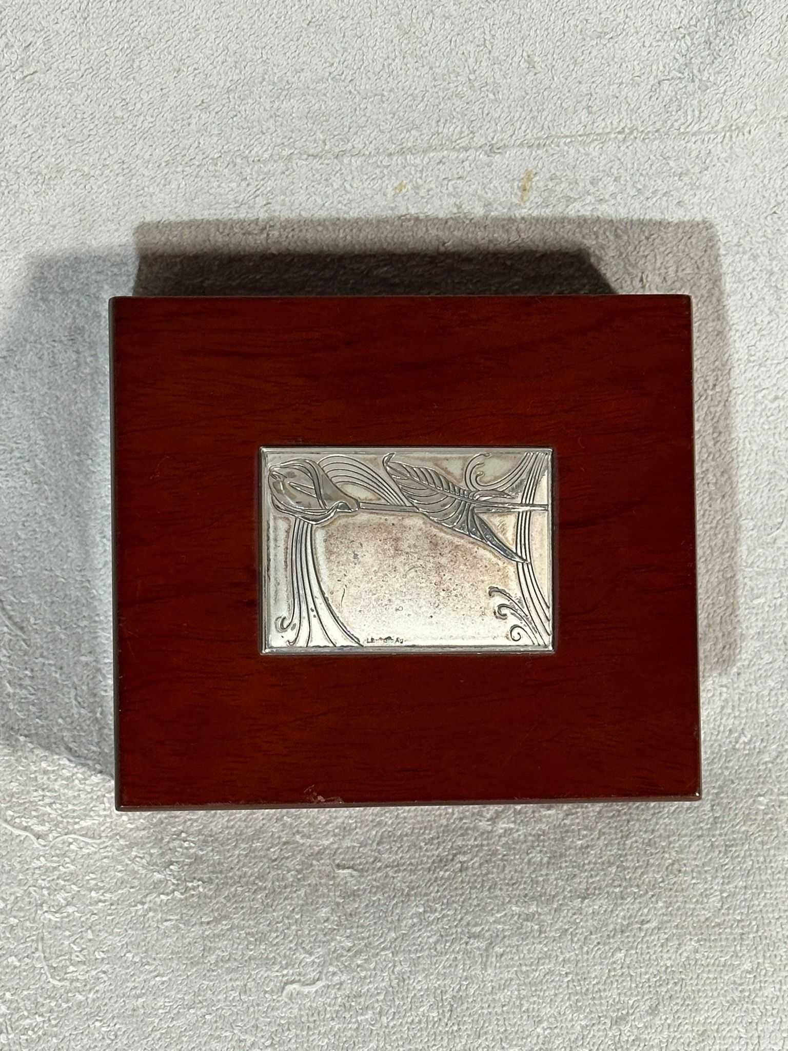 CUTIE BIJUTERII - Lemn + Argint - 13.5 x 11.5 x 5.5 cm - Made in Italy