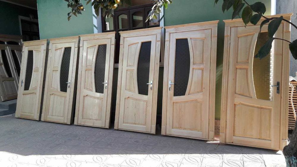 Yog'ochdan yasalgan eshik va romlar, GARANTIYA, tayyor va buyurtma aso