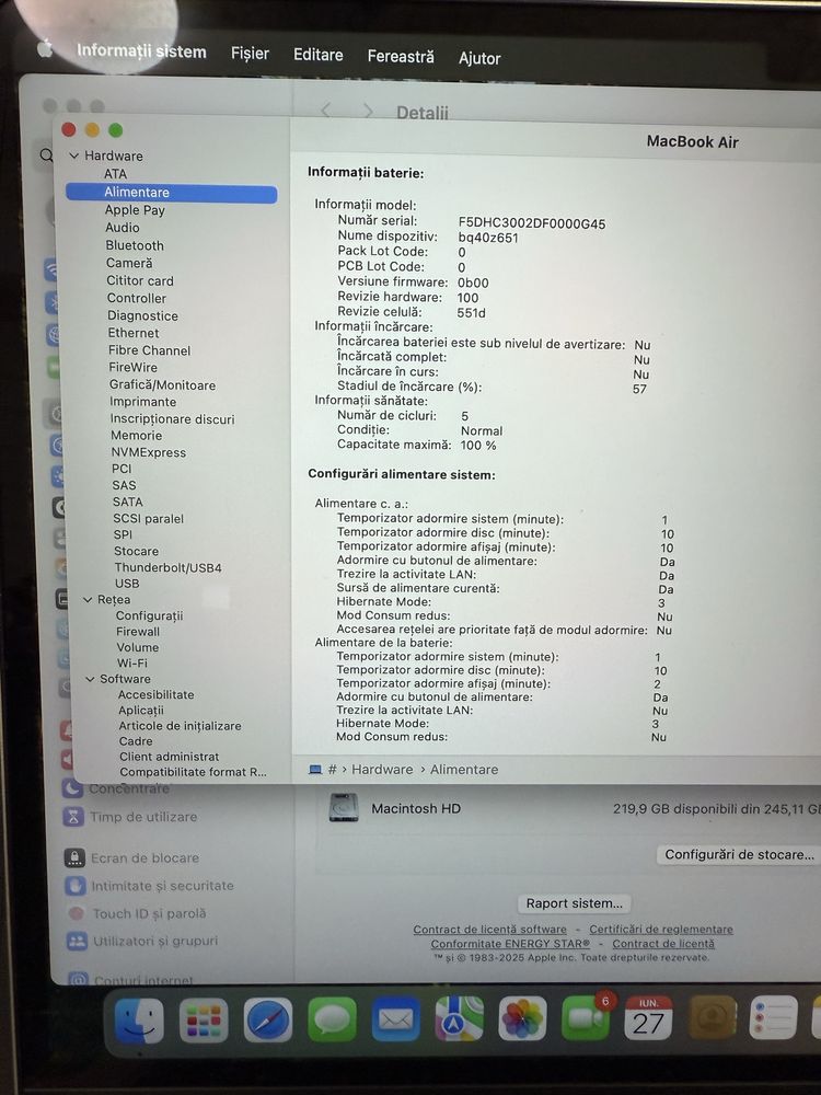 Macbook Air 13 M4 16gb 256gb 5cicluri garantie 2026