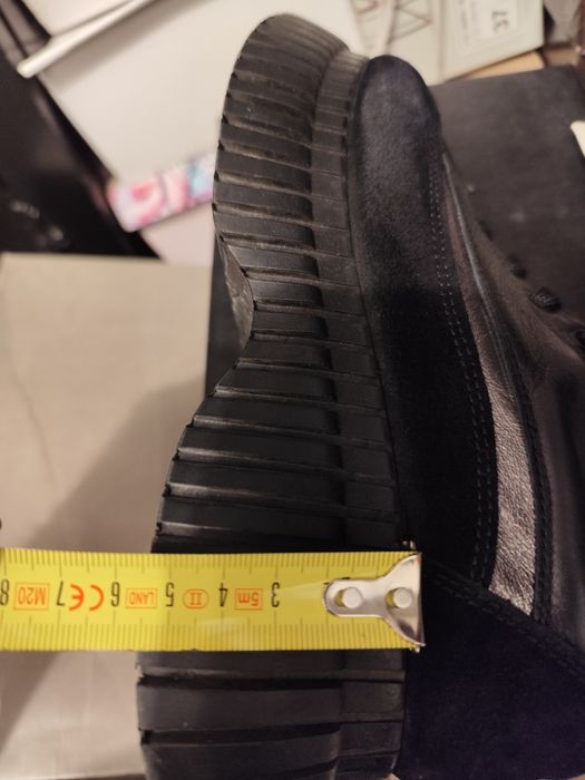 Обувки естествена кожа на платформа