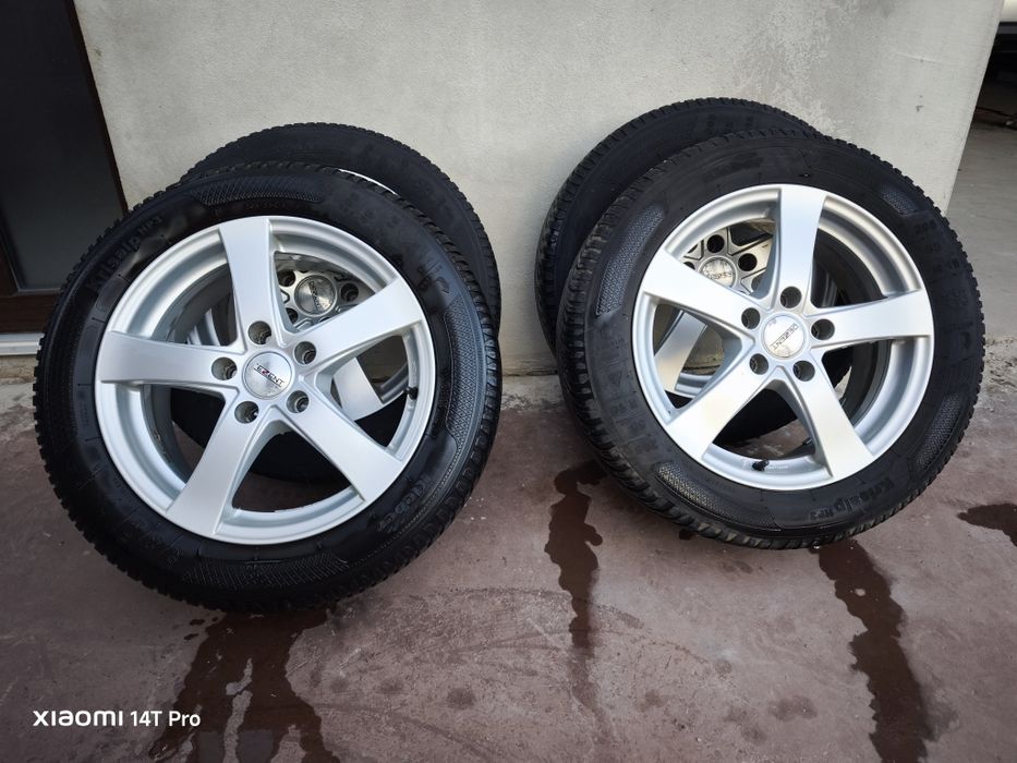 Set 4 jante aliaj R16 5x112 cu anvelope iarna M+S DOT 2021