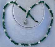 Colier din smaralde, perle, aur 18 k si diamante