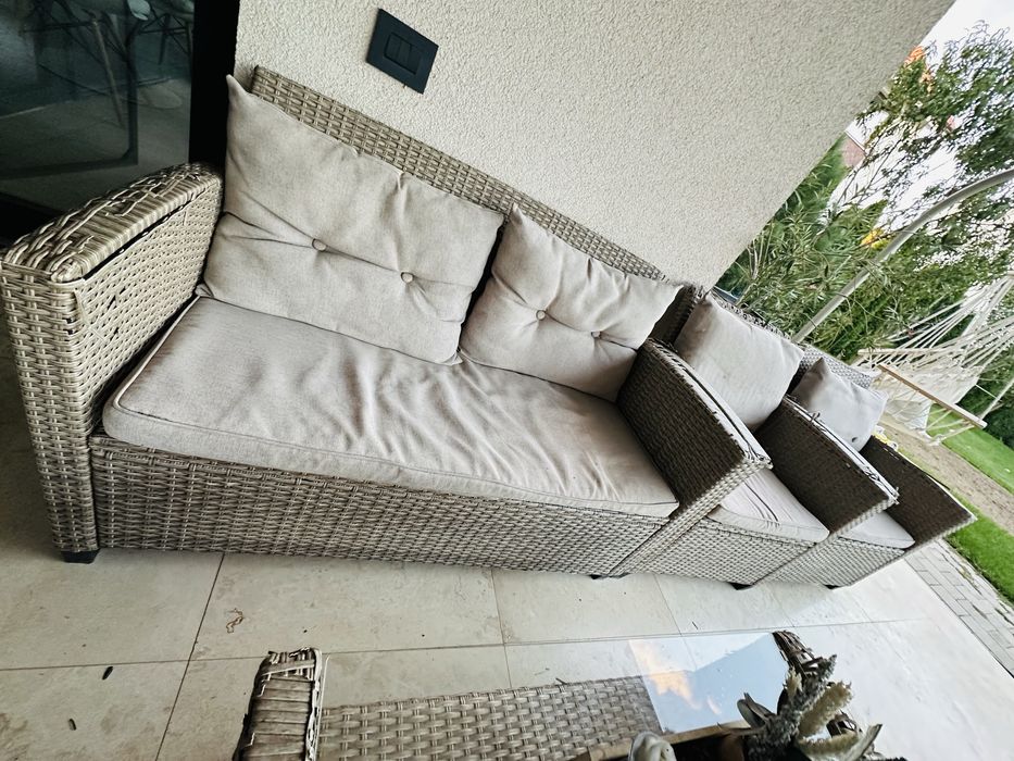 Set terasa/gradina ratan canapea, 2 fotolii si masuta
