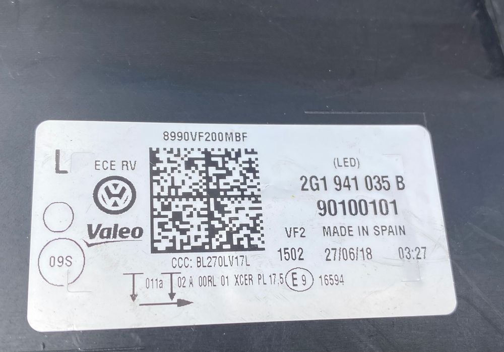 Фарове far Full Led фар за Фолксваген Поло Vw Polo 2G