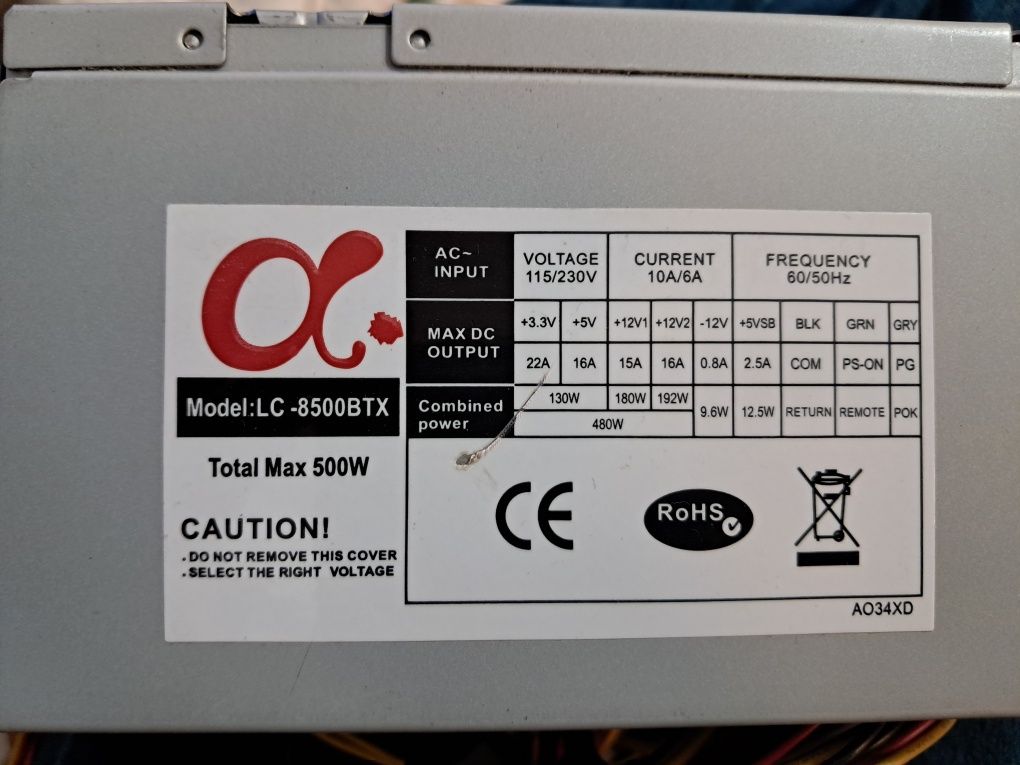 Procesor pentium G3420, slot 1150, sursa 500w, rami ddr3 4gb