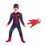 Set costum Spiderman muschi si manusa cu discuri, marime S, 3 - 5 ani