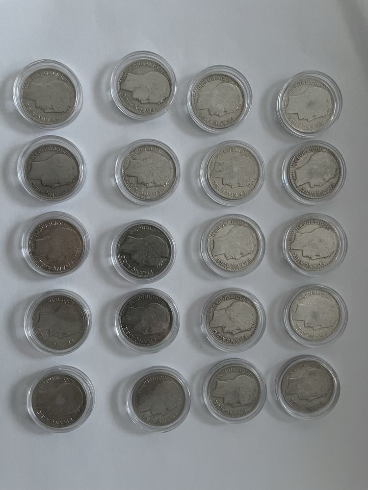Colecție rară 20x Monede 10 Francs Franța 1929-1939 • Stare excelentă