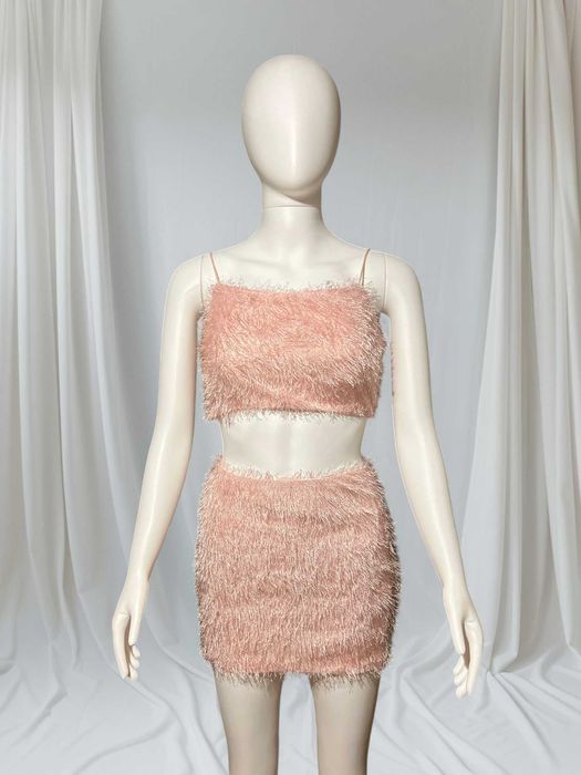 Розов комплект с ресни