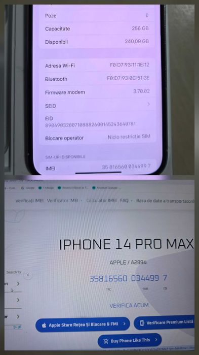 Iphone 14 Pro Max 5G, 256 Gb !  Impecabil !! Silver ! OCAZIE