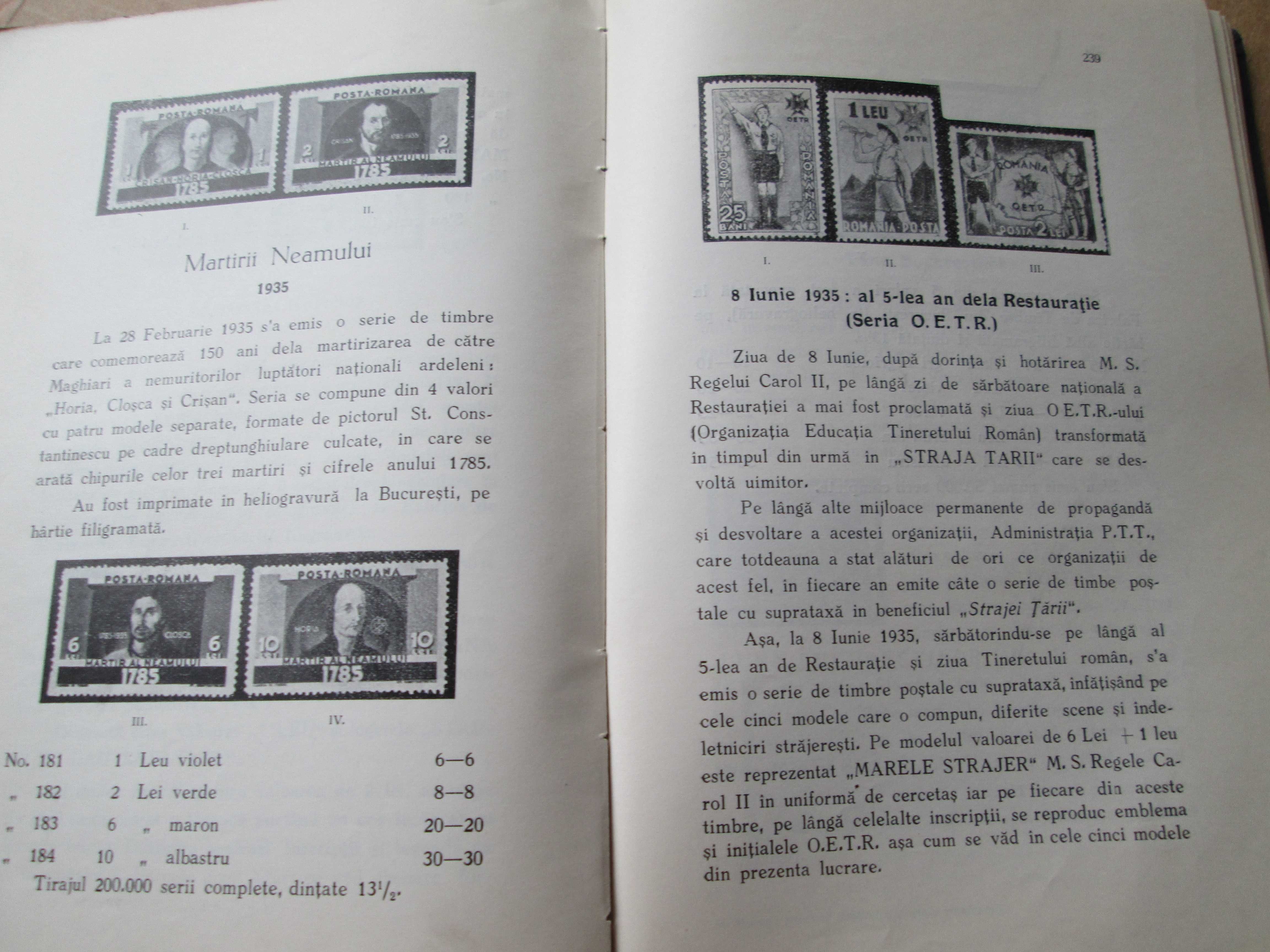 Carte rara, Filatelie: P. Murea, Istoricul timbrelor postale romanesti