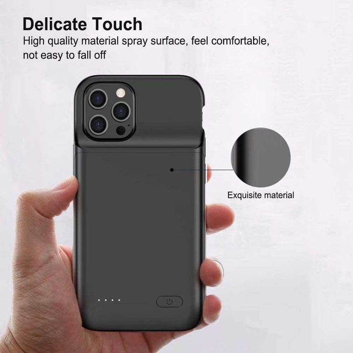 Husa cu Baterie Compatibila iPhone 12/13 Pro Max-4800 mAh Black