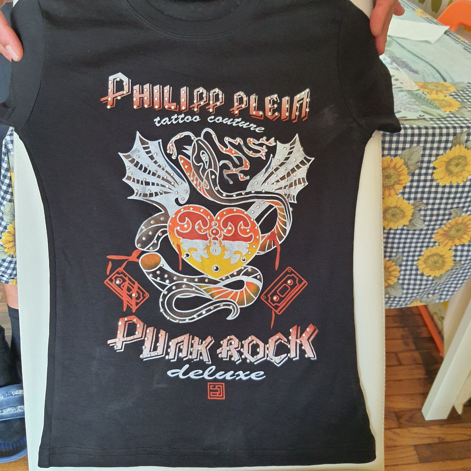 Тениска с камъни Phillip Plein оригинална
