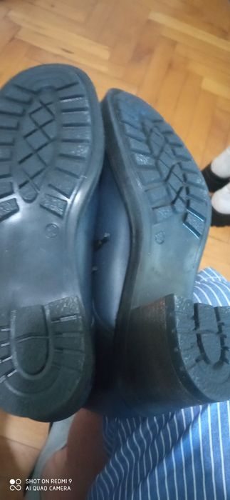 Дамски зимни боти от естествена кожа сини