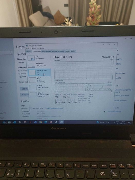 Laptop Lenovo B50-80, i3, 8GB RAM, SSD 256GB