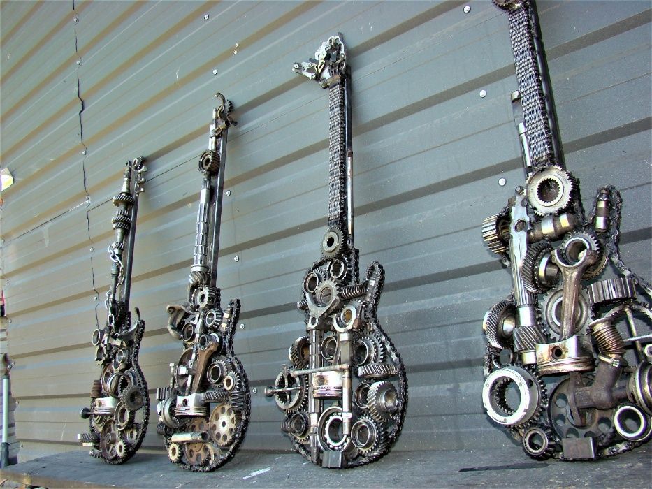 Chitara rock,decor stil industrial.Piese auto/moto,produs hand made.