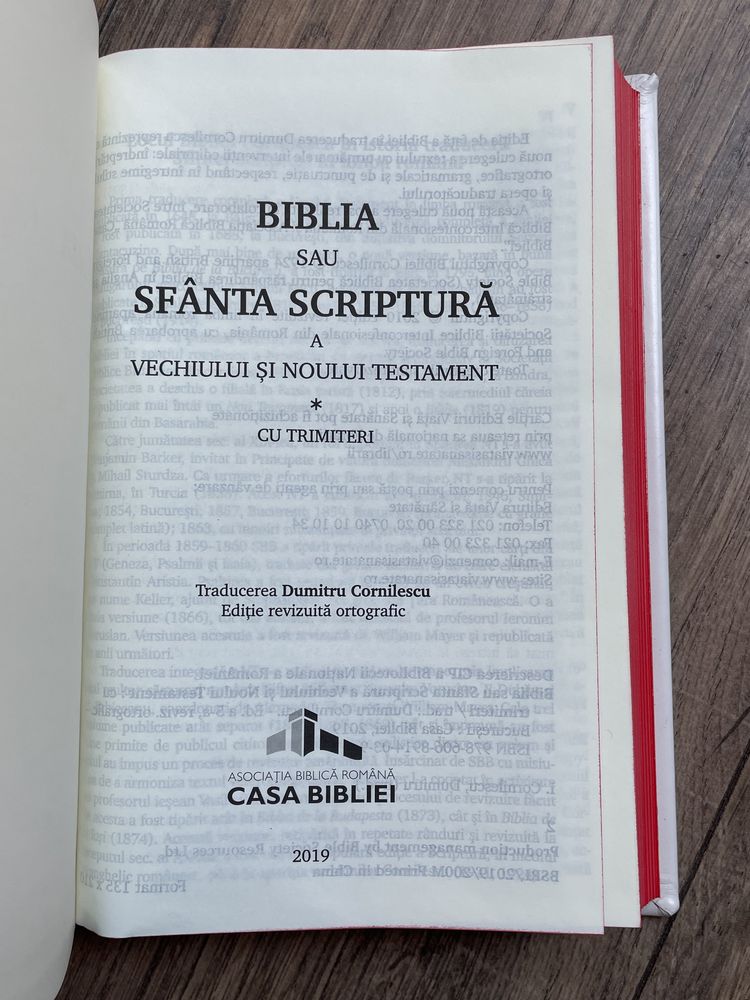 Biblia Traducerea Dumitru Cornilescu legată în piele naturală