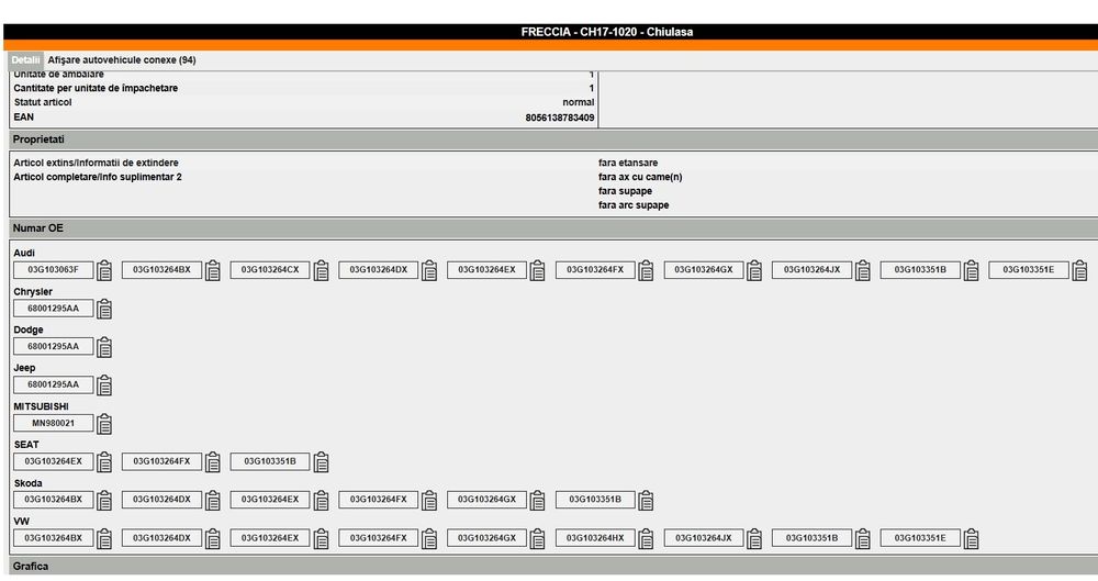 Vand chiuloasa noua cu urme de montaj. Am atasat poza cu codurile OE
