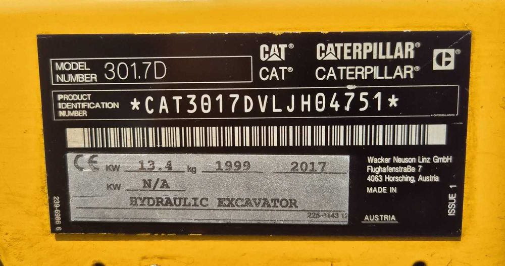Miniexcavator Caterpillar 301.7D, 2 tone