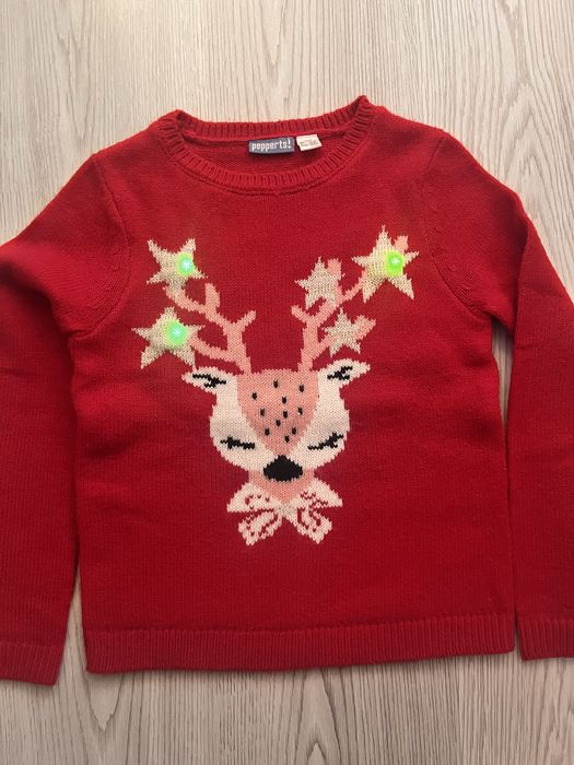 Bluza Craciun pt fete 6-8 ani cu leduri