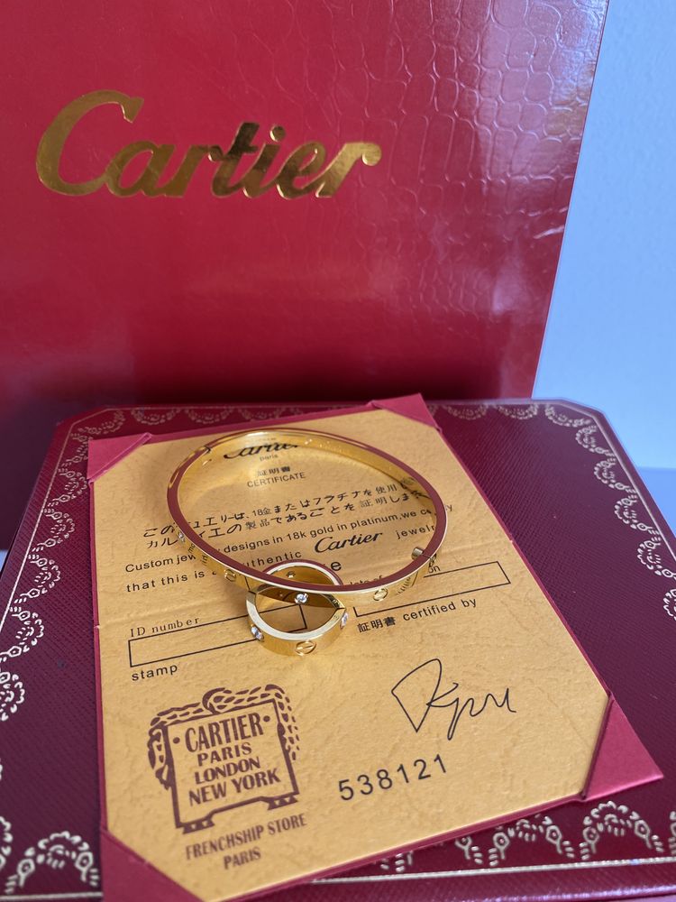 Brățară Cartier LOVE 17 Gold 750 Slim cu Diamante