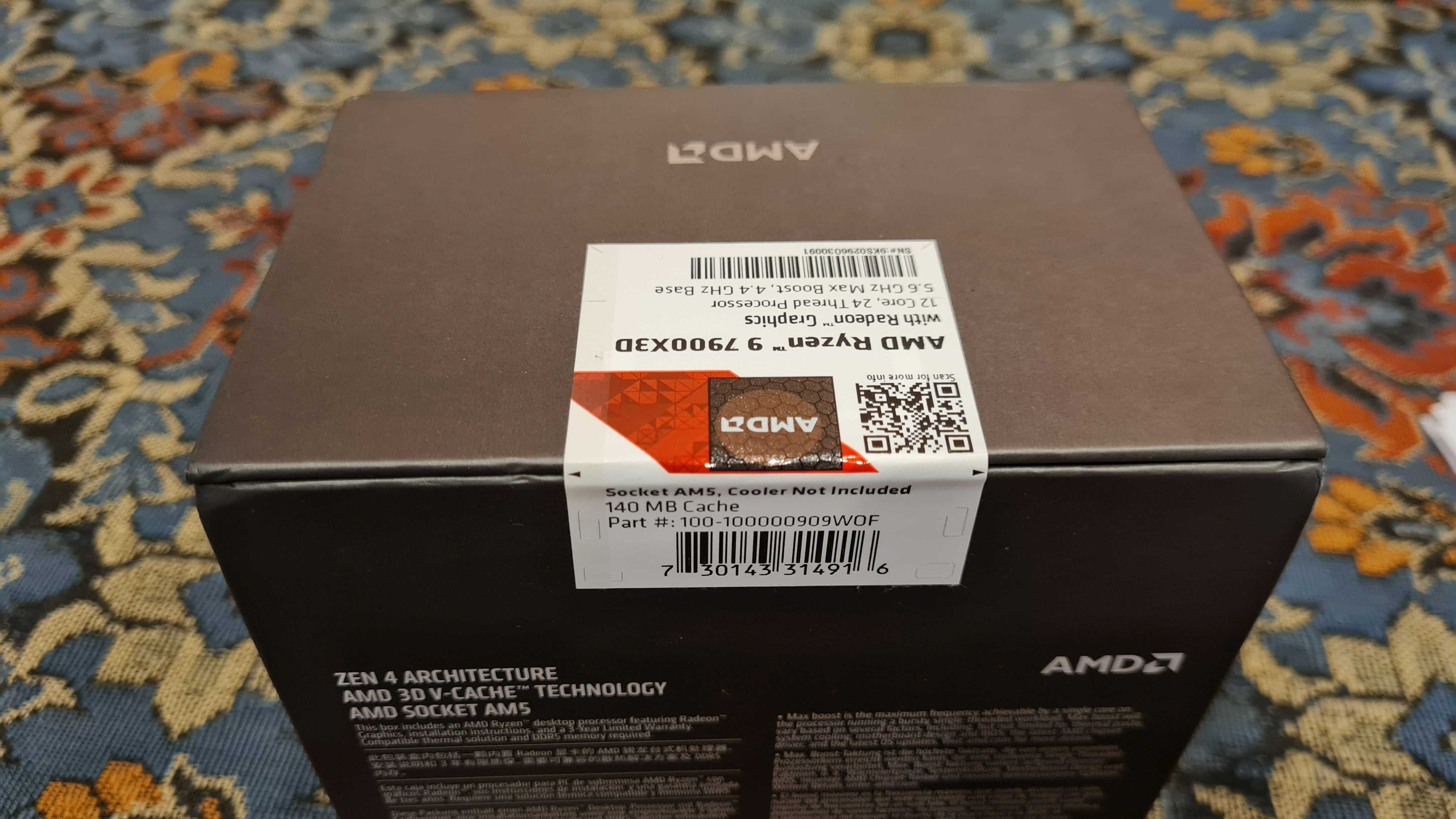 Новый Процессор AMD Ryzen 7900X3D. Сокет AM5. Запечатанный Box из США.