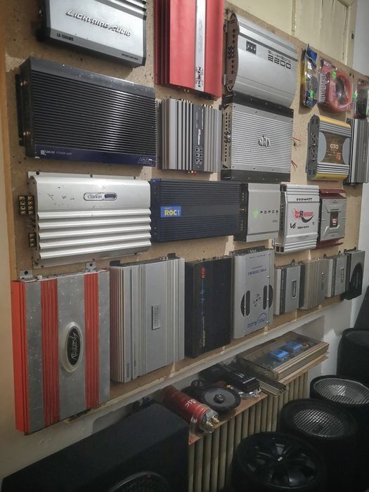 Stație amplificator subwoofer auto bass kit montaj hi-low player boxe