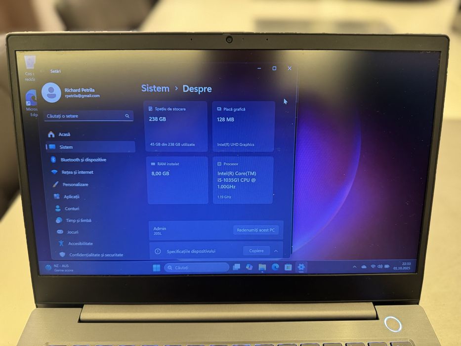 Laptop Ultrabook Lenovo ThinkBook i5 a 10-a Gen SSD 256 Windows 11 Pro