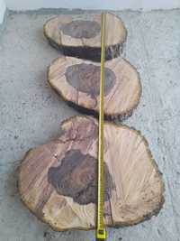 Set format din 3 rondele din lemn de nuc