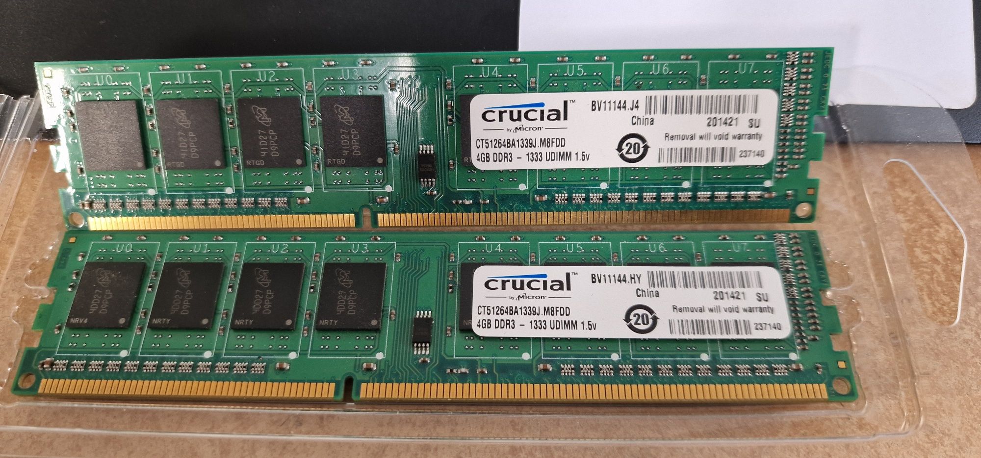 Оперативная память Crucial DDR3 4 gb 2 шт