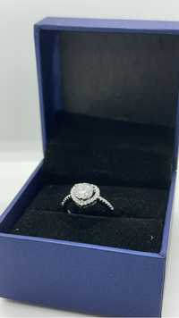 Inel Moissanite VVS1 Diamond Heart din argint 925 reglabil