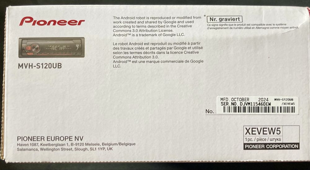 Player auto Pioneer MVH-S120UB