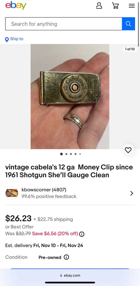 Money clip Cabela’s 12 GA cartuș