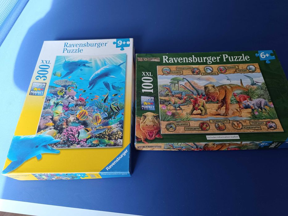 Два пъзела Ravensburger море 300 части и динозаври 100 части