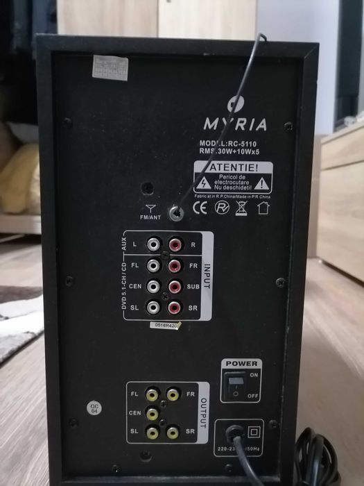 Sistem audio 5.1 MYRIA,aproape nou,sunet soround impecabil si clar.