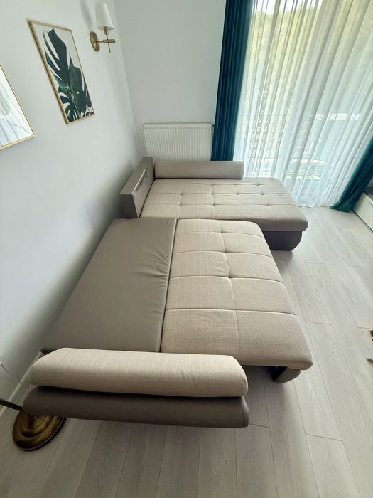 Coltar extensibil Mobexpert cu lada de depozitare 270x185 cm