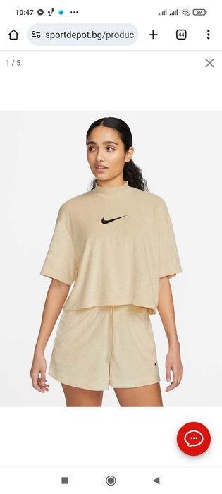 Тениска NIKE W nsw mock ss trry ms