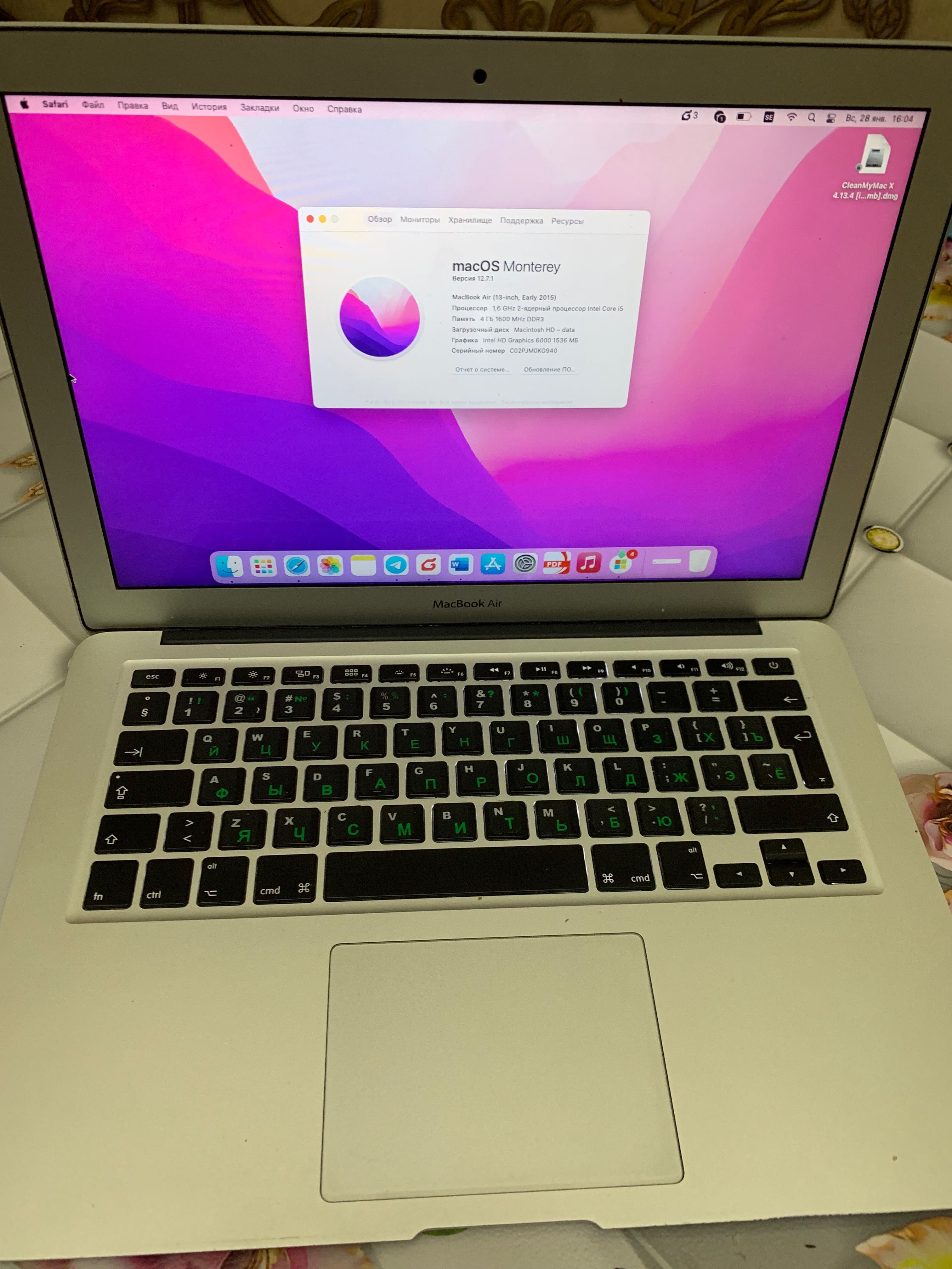 АРЗОН нархда ноутбук Macbook air 13 inch early 2015 ! 150$